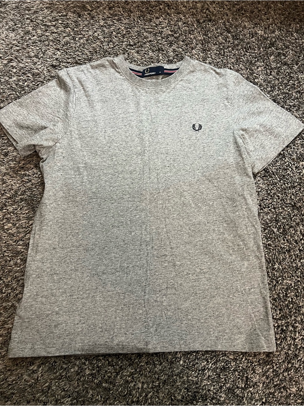 Fred Perry Light Grey Short Sleeve Crew T-Shirt with Laurel Logo